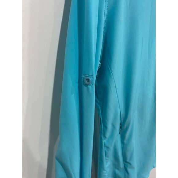 Blacktip Sailfish Vented Shirt Blue Sz Large Button Up Roll Tab Sleeve Outdoor - Picture 5 of 11